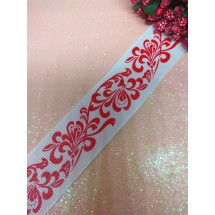 Репсовая лента с рисунком 2,5 см, цена за 1 м